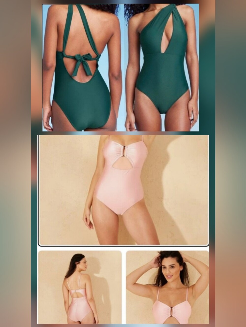 Shade & Shore One-Piece Swimsuit Bundle - Set of 2 🌴🩷 M NWOT